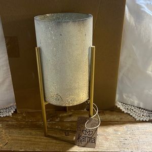 Mercury Glass Candle Holder -
Gold Tall